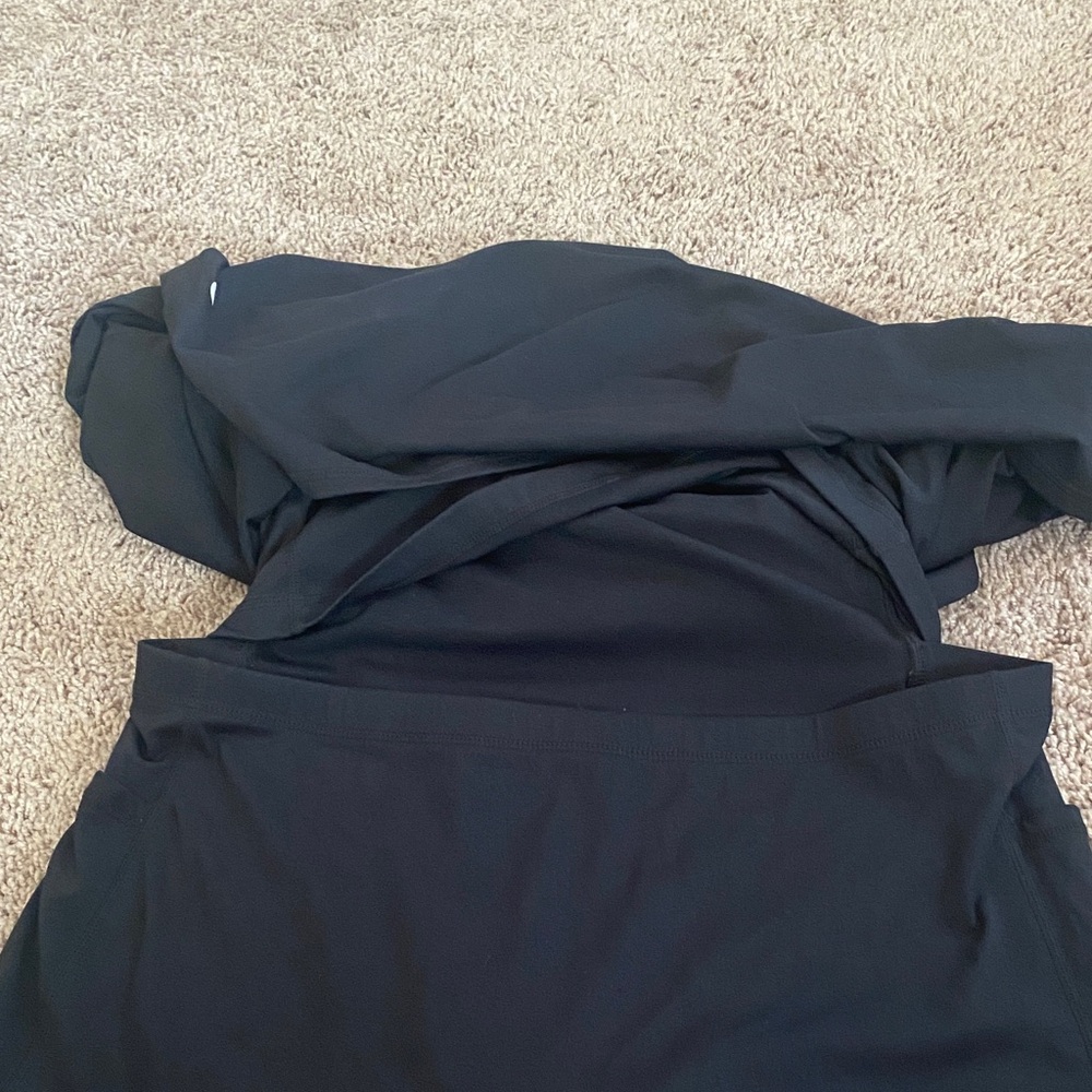 Athletic Black Strappy Dress with Builtin Shorts - Picture 5 of 5
